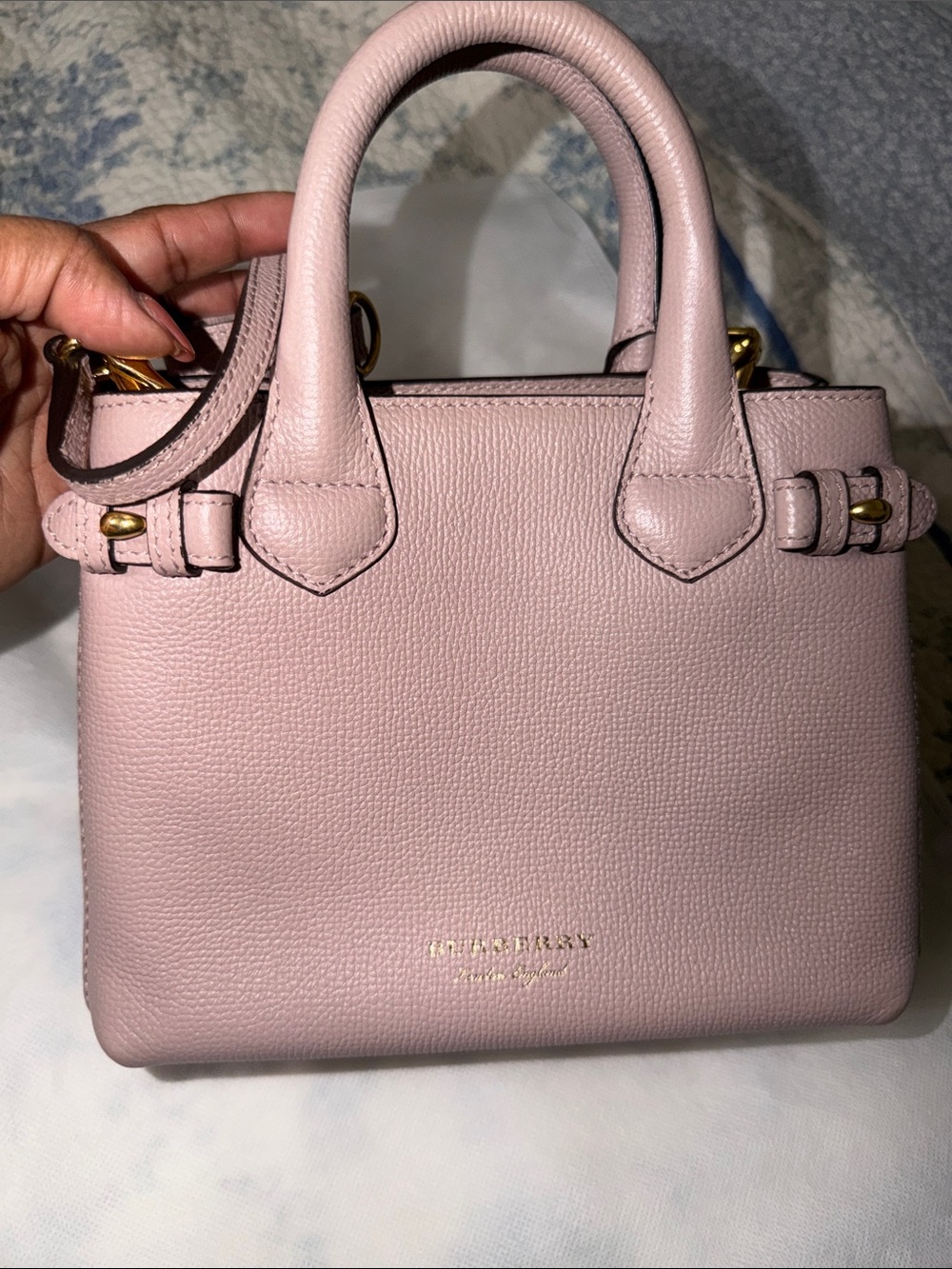 Burberry Dusty Pink Pebbled Leather Satchel (FINAL SALE)